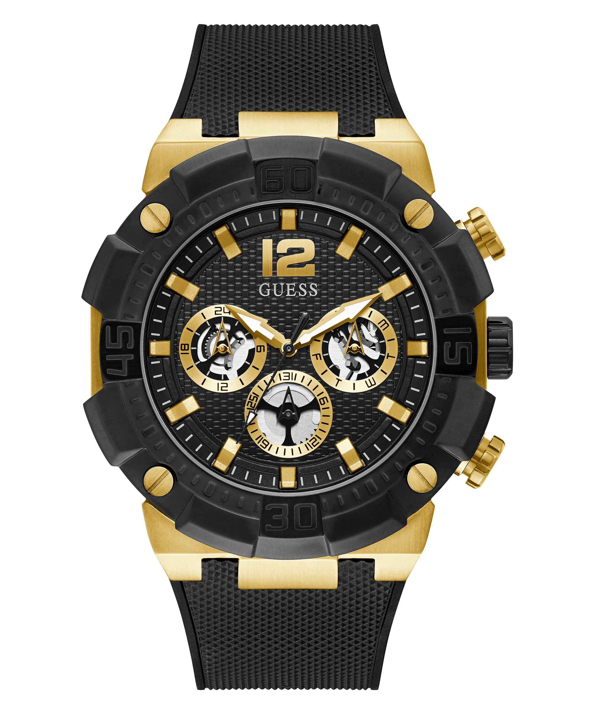  Shop Authentic Guess Navigator Chronograph Black Dial Black Rubber Strap Watch for Men - GW0264G3 - Luxxuri