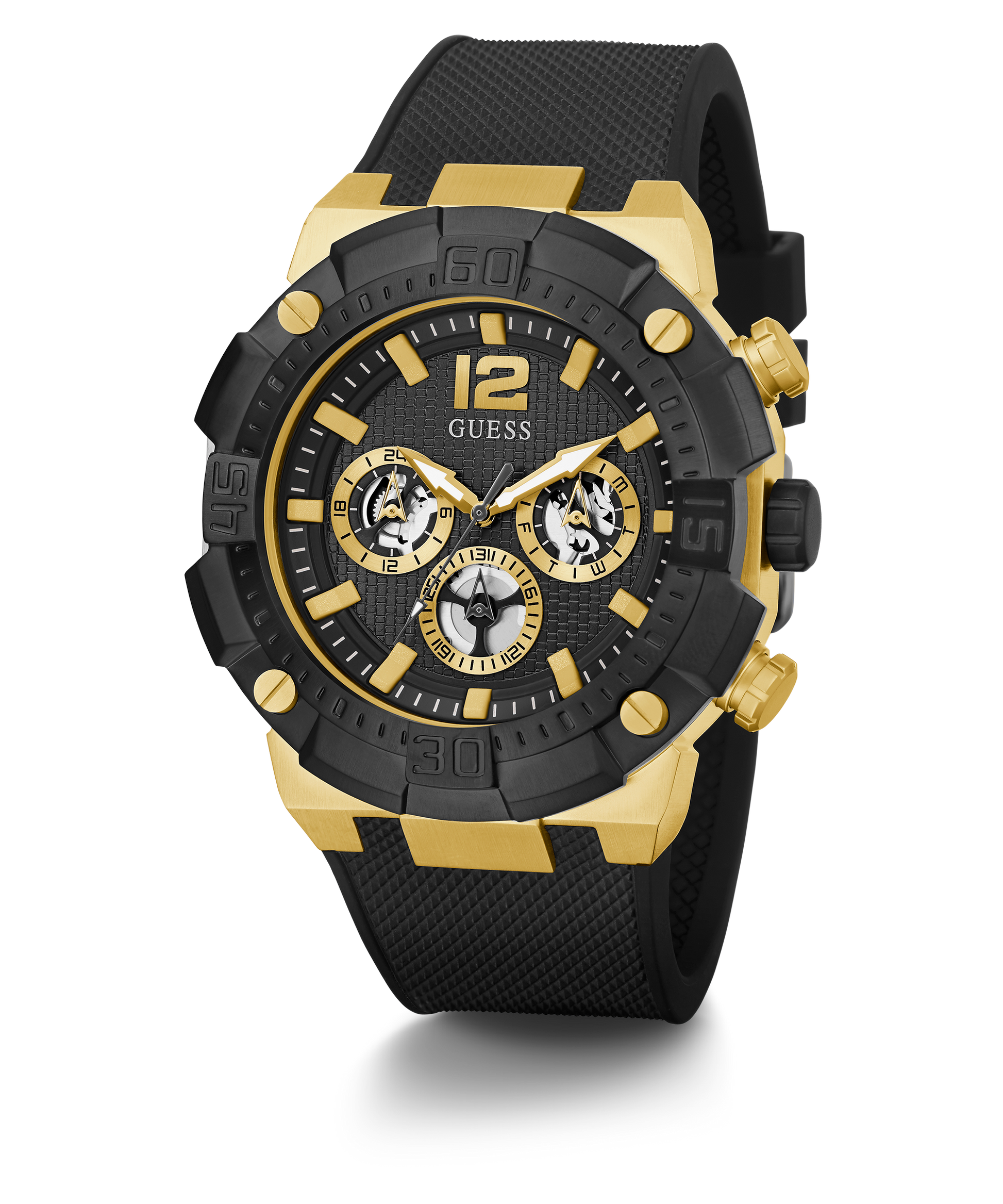  Shop Authentic Guess Navigator Chronograph Black Dial Black Rubber Strap Watch for Men - GW0264G3 - Luxxuri