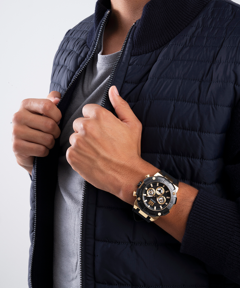  Shop Authentic Guess Navigator Chronograph Black Dial Black Rubber Strap Watch for Men - GW0264G3 - Luxxuri