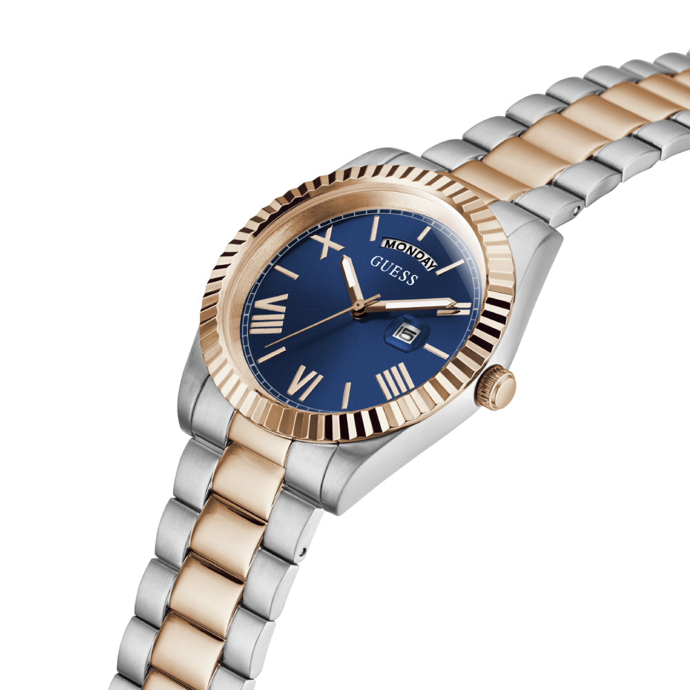  Shop Authentic Guess Quartz Blue Dial Two Tone Steel Strap Watch For Men - GW0265G12 - Luxxuri