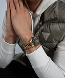  Shop Authentic Guess Connoisseur Black Dial Gold Steel Strap Watch for Men - GW0265G3 - Luxxuri