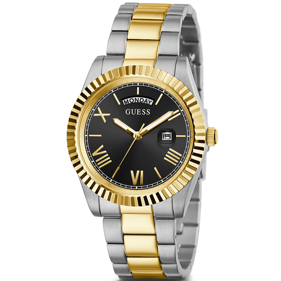  Shop Authentic Guess Connoisseur Black Dial Two Tone Steel Strap Watch for Men - GW0265G5 - Luxxuri