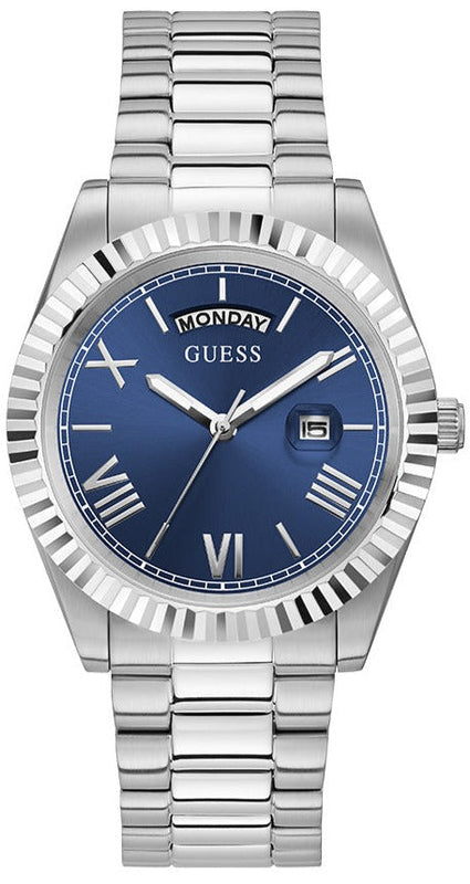  Shop Authentic Guess Connoisseur Blue Dial Silver Steel Strap Watch for Men - GW0265G7 - Luxxuri