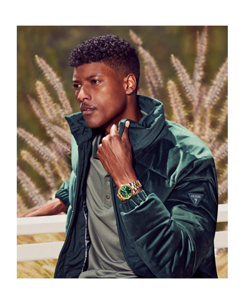  Shop Authentic Guess Connoisseur Green Dial Two Tone Steel Strap Watch for Men - GW0265G8 - Luxxuri