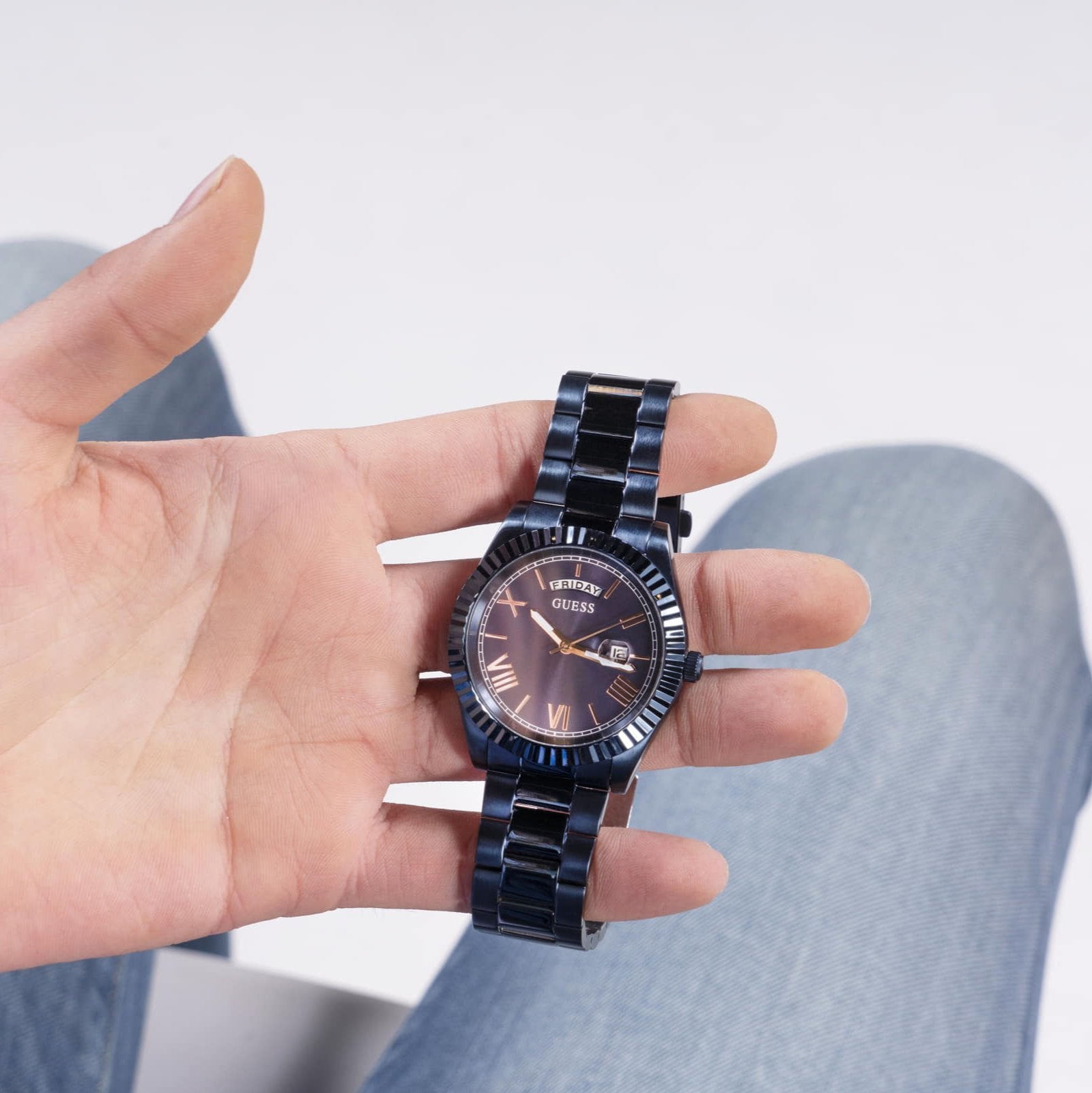  Shop Authentic Guess Connoisseur Quartz Blue Dial Blue Steel Strap Watch For Men - GW0265G9 - Luxxuri