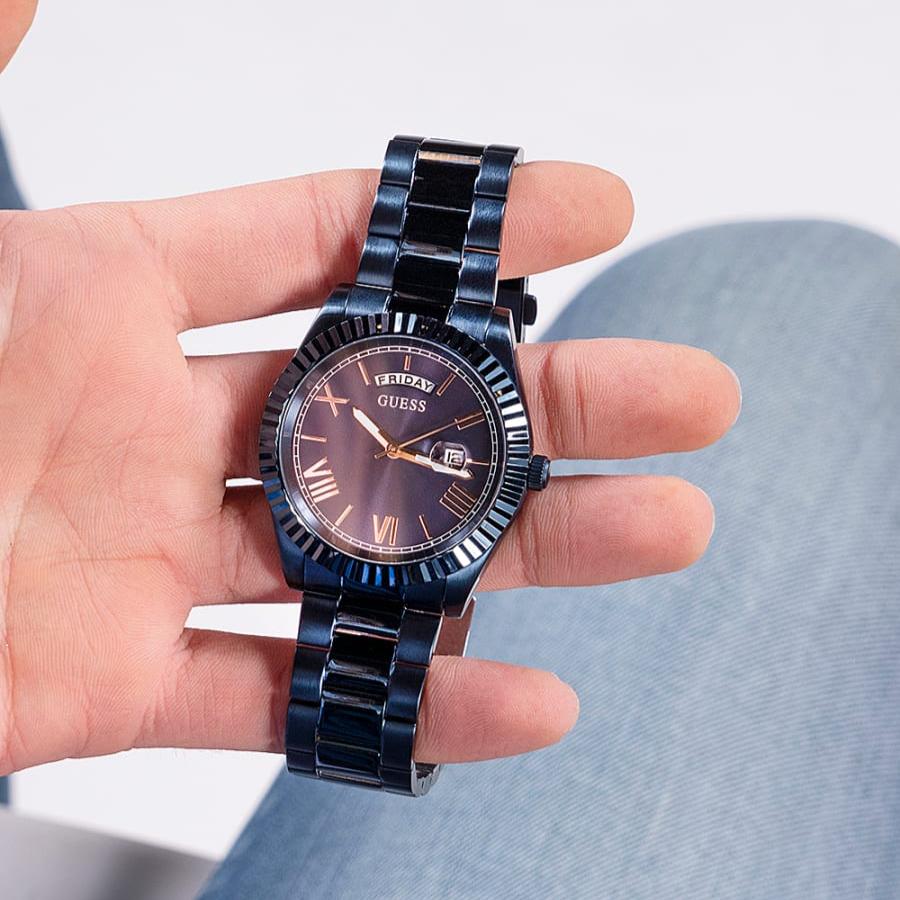  Shop Authentic Guess Connoisseur Quartz Blue Dial Blue Steel Strap Watch For Men - GW0265G9 - Luxxuri