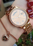  Shop Authentic Guess Luna Diamonds Rose Gold Dial Rose Gold Steel Strap Watch for Women - GW0307L3 - Luxxuri