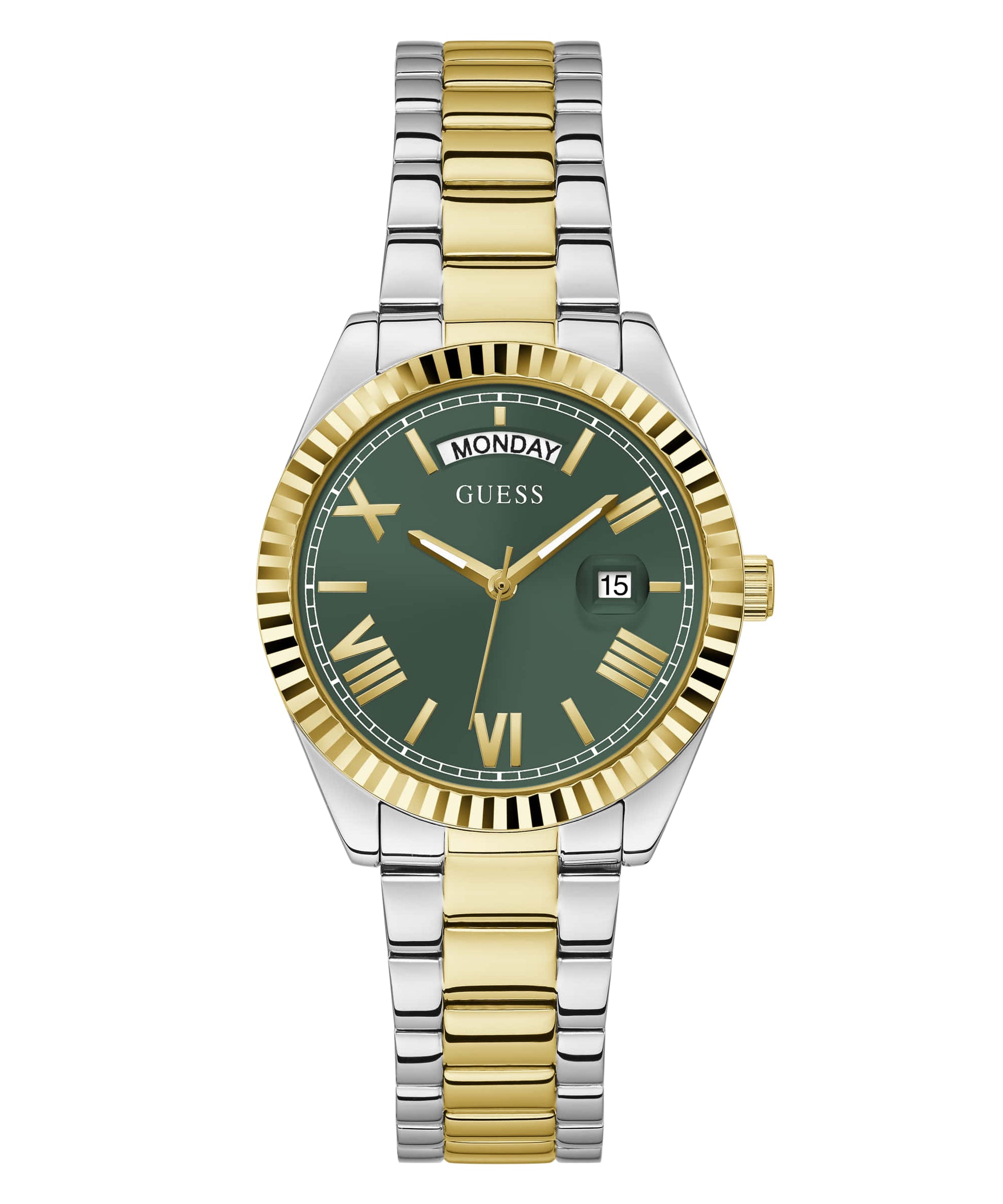 Shop Authentic Guess Luna Quartz Green Dial Two Tone Steel Strap Watch For Women - GW0308L5 - Luxxuri