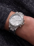  Shop Authentic Guess Moonlight Multi Function Diamonds Silver Dial Silver Steel Strap Watch for Women - GW0320L1 - Luxxuri