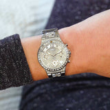  Shop Authentic Guess Moonlight Multi Function Diamonds Silver Dial Silver Steel Strap Watch for Women - GW0320L1 - Luxxuri