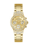  Shop Authentic Guess Moonlight Multi Function Diamonds Gold Dial Gold Steel Strap Watch for Women - GW0320L2 - Luxxuri