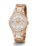  Shop Authentic Guess Moonlight Multi Function Diamonds White Dial Rose Gold Steel Strap Watch for Women - GW0320L3 - Luxxuri