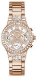  Shop Authentic Guess Moonlight Multi Function Diamonds White Dial Rose Gold Steel Strap Watch for Women - GW0320L3 - Luxxuri