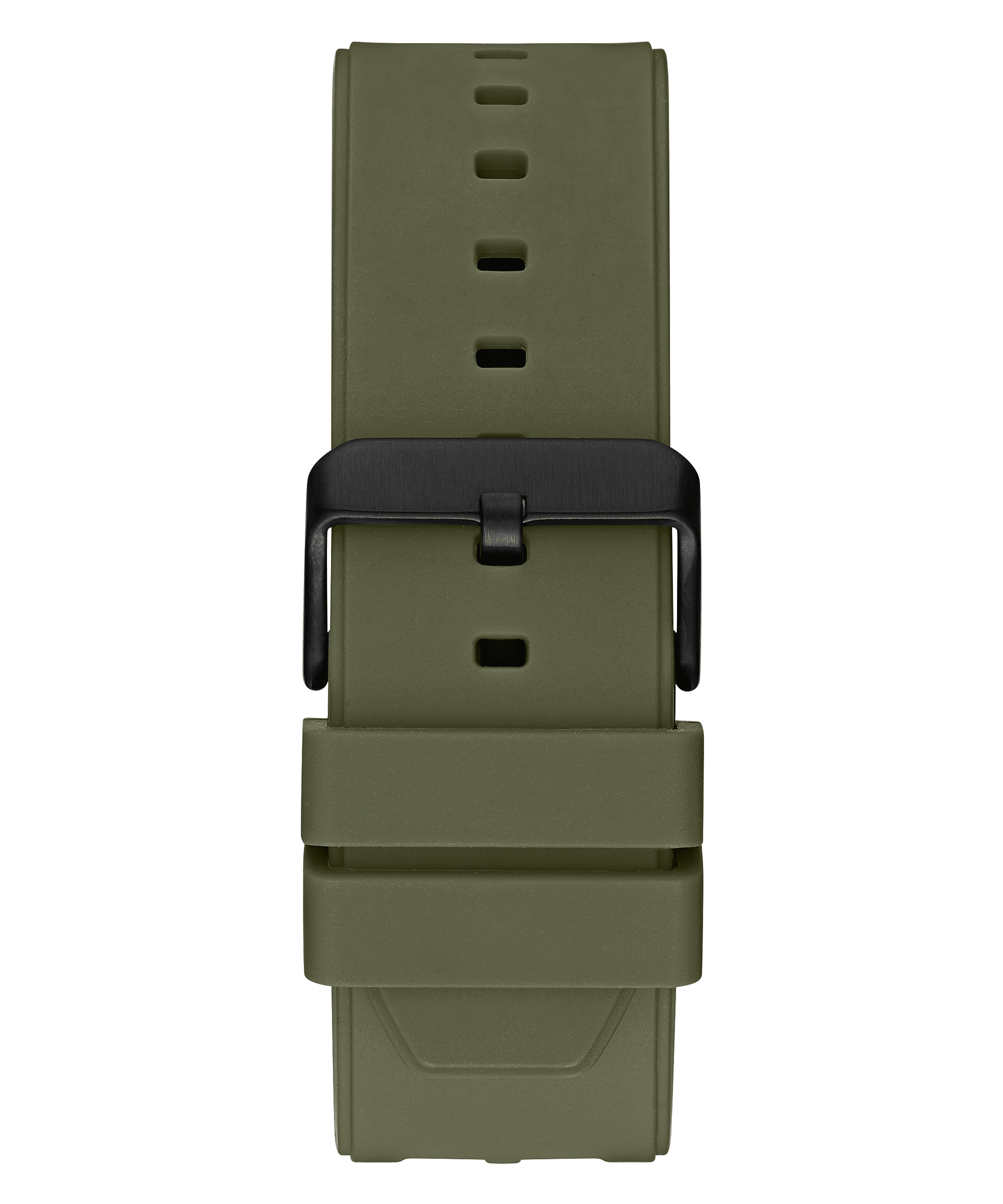 Guess Sport Chronograph Black Dial Green Silicone Strap Watch for Men - W0167G4