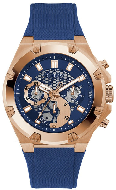  Shop Authentic Guess Third Gear Analog Blue Dial Blue Rubber Strap Watch for Men - GW0334G3 - Luxxuri