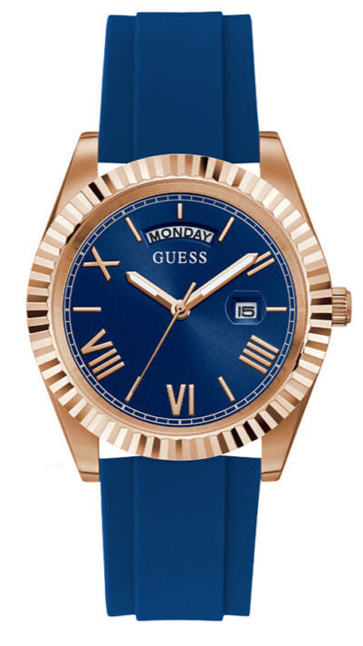 Shop Authentic Guess Connoisseur Blue Dial Blue Silicone Strap Watch For Men - GW0335G2 - Luxxuri