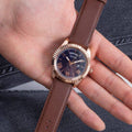 Shop Authentic Guess Connoisseur Blue Dial Brown Leather Strap Watch For Men - GW0353G2 - Luxxuri