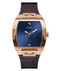 Guess Phoenix Blue Dial Brown Leather Strap Watch for Men - GW0386G2