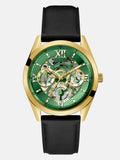  Shop Authentic Guess Multifunction Chronograph Green Dial Black Leather Strap Watch For Men - GW0389G7 - Luxxuri