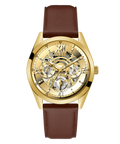 Shop Authentic Guess Multifunction Chronograph Gold Dial Brown Leather Strap Watch For Men - GW0389G5 - Luxxuri