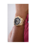  Shop Authentic Guess Trophy Diamonds Black Dial Gold Steel Strap Watch for Men - GW0390G2 - Luxxuri