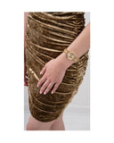  Shop Authentic Guess Gala Diamonds Gold Dial Gold Steel Strap Watch for Women - GW0401L2 - Luxxuri