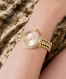  Shop Authentic Guess Gala Diamonds Gold Dial Gold Steel Strap Watch for Women - GW0401L2 - Luxxuri