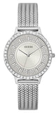  Shop Authentic Guess Soiree Diamonds Silver Dial Silver Mesh Bracelet Watch for Women - GW0402L1 - Luxxuri