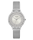  Shop Authentic Guess Soiree Diamonds Silver Dial Silver Mesh Bracelet Watch for Women - GW0402L1 - Luxxuri