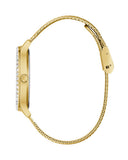  Shop Authentic Guess Soiree Diamonds Gold Dial Gold Mesh Bracelet Watch for Women - GW0402L2 - Luxxuri