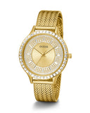  Shop Authentic Guess Soiree Diamonds Gold Dial Gold Mesh Bracelet Watch for Women - GW0402L2 - Luxxuri