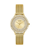  Shop Authentic Guess Soiree Diamonds Gold Dial Gold Mesh Bracelet Watch for Women - GW0402L2 - Luxxuri