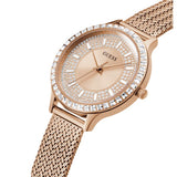  Shop Authentic Guess Soiree Diamonds Rose Gold Dial Rose Gold Mesh Bracelet Watch for Women - GW0402L3 - Luxxuri
