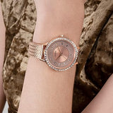  Shop Authentic Guess Soiree Diamonds Rose Gold Dial Rose Gold Mesh Bracelet Watch for Women - GW0402L3 - Luxxuri