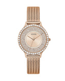  Shop Authentic Guess Soiree Diamonds Rose Gold Dial Rose Gold Mesh Bracelet Watch for Women - GW0402L3 - Luxxuri
