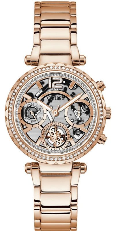  Shop Authentic Guess Solstice Diamonds Rose Gold Dial Rose Gold Steel Strap Watch for Women - GW0403L3 - Luxxuri