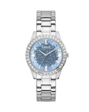  Shop Authentic Guess Glitter Burst Diamonds Blue Dial Silver Steel Strap Watch for Women - GW0405L1 - Luxxuri
