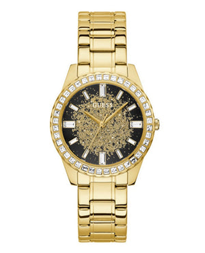  Shop Authentic Guess Night Life Diamonds Black Dial Gold Steel Strap Watch for Women - GW0405L2 - Luxxuri