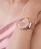  Shop Authentic Guess Glitter Diamonds Pink Dial Rose Gold Steel Strap Watch for Women - GW0405L3 - Luxxuri
