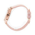 Guess Heiress Diamonds Rose Gold Dial Pink Rubber Strap Watch for Women - GW0407L3