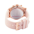 Guess Heiress Diamonds Rose Gold Dial Pink Rubber Strap Watch for Women - GW0407L3