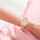  Shop Authentic Guess Heiress Diamonds Rose Gold Dial Pink Rubber Strap Watch for Women - GW0407L3 - Luxxuri