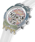 Guess Glitz Pride Limited Edition White Dial White Rubber Strap Watch for Women - GW0407L4