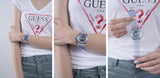  Shop Authentic Guess Athena Active Life Clear White Dial Blue Rubber Strap Watch for Women - GW0409L1 - Luxxuri
