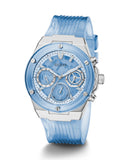  Shop Authentic Guess Athena Active Life Clear White Dial Blue Rubber Strap Watch for Women - GW0409L1 - Luxxuri