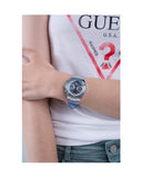  Shop Authentic Guess Athena Active Life Clear White Dial Blue Rubber Strap Watch for Women - GW0409L1 - Luxxuri