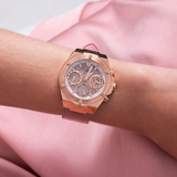  Shop Authentic Guess Athena Rose Gold Dial Rose Gold Rubber Strap Watch for Women - GW0409L3 - Luxxuri