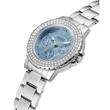  Shop Authentic Guess Crown Jewel Diamonds Blue Dial Silver Steel Strap Watch for Women - GW0410L1 - Luxxuri