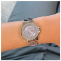 Guess Crown Jewel Diamonds Blue Dial Silver Steel Strap Watch for Women - GW0410L1