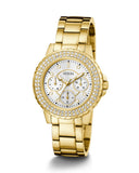  Shop Authentic Guess Crown Jewel Diamonds White Dial Gold Steel Strap Watch for Women - GW0410L2 - Luxxuri